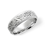 14K White Gold Celtic Triquetra Knot Wedding Band Ring
