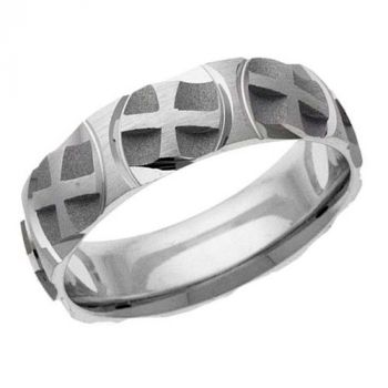 Platinum Holy Cross Wedding Band Ring 2