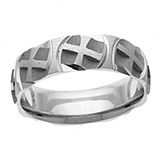Silver Holy Cross Wedding Band Ring
