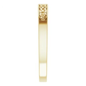 3-Stone Narrow Diamond Celtic Wedding Band Ring for Men in 14K Gold 4