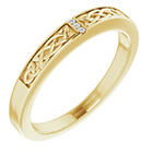 3-Stone Narrow Diamond Celtic Wedding Band Ring for Men in 14K Gold