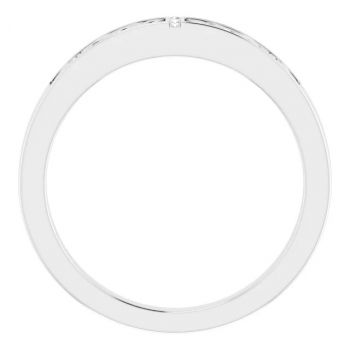 14K White Gold Narrow Three-Stone Diamond Men's Celtic Wedding Band Ring 2