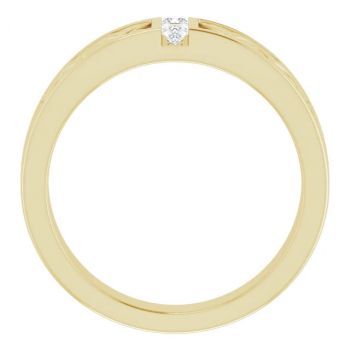 Three-Stone Princess-Cut Men's Diamond Celtic Wedding Band Ring 14K Gold 2