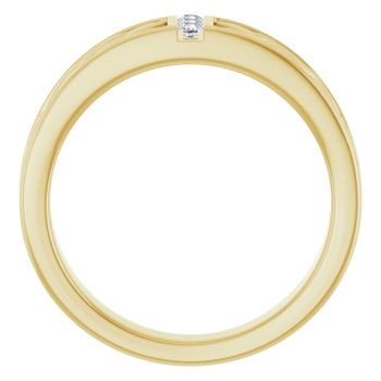 Three-Stone Diamond Celtic Wedding Band Ring for Men in 14K Gold 2