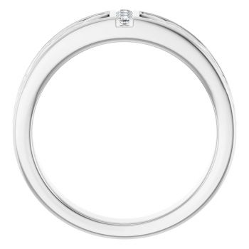 14K White Gold 3-Stone Diamond Celtic Wedding Band Ring for Men 2