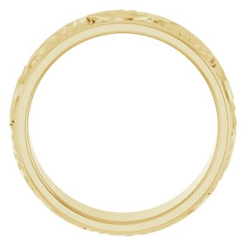 Men's Paisley Scroll Wedding Band Ring in 14K Gold 2