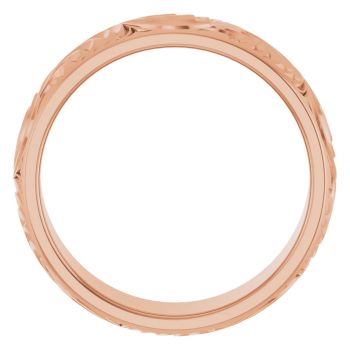 14K Rose Gold Paisley Scroll Wedding Band for Men 2