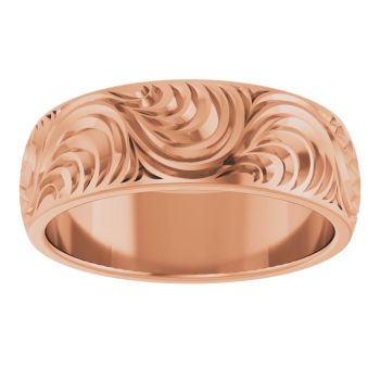 14K Rose Gold Paisley Scroll Wedding Band for Men 3