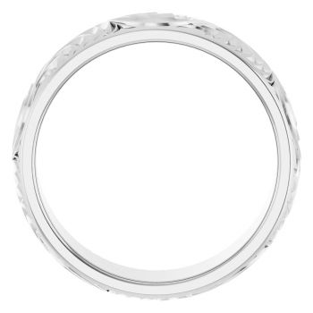Men’s 14K White Gold Paisley Scroll Wedding Band 2