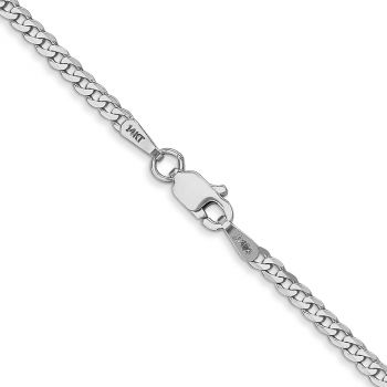 2.2mm 14K White Gold Curb Link Chain Necklace 3