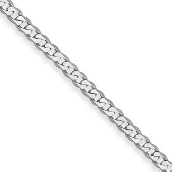 2.2mm 14K White Gold Curb Link Chain Necklace 2