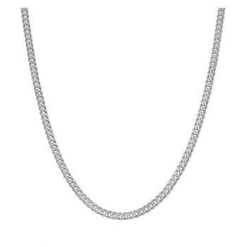 2.2mm 14K White Gold Curb Link Chain Necklace