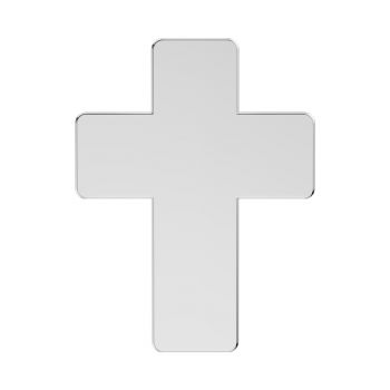 Small Platinum Thick Chunky Cross Pendant with Hidden Bail 2