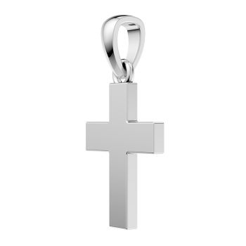 Platinum Tiny Cross Necklace Pendant 2