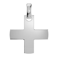 Large Handmade 14K White Gold Greek Cross Pendant for Men