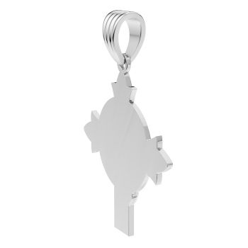 14K White Gold Jesus Christ Face Head Cross Pendant 4
