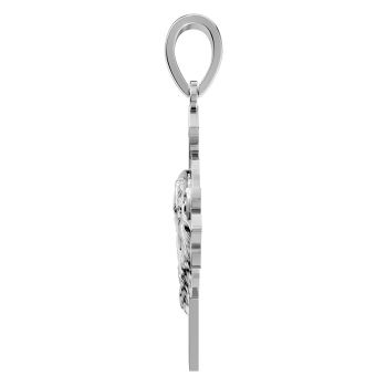 14K White Gold Jesus Christ Face Head Cross Pendant 3