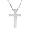 Small 14K White Gold Cross Necklace for Women with Hidden Bail