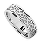 Celtic Heart Wedding Band in 14K White Gold